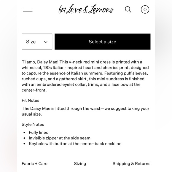 For love and lemons daisy mae mini dress sz XS - Picture 7 of 7